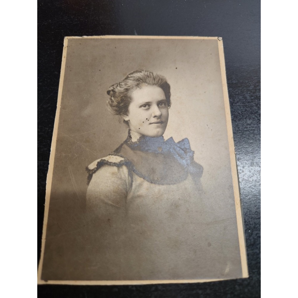 Victorian Era Portrait Woman Mounted Photograph Antique Found Photo Sepia